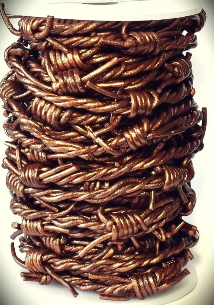 Copper leather fake barbed wire