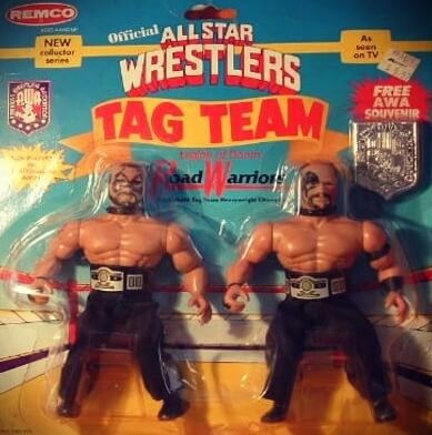 The Road Warriors AWA (American Wrestling Association) Remco action figures